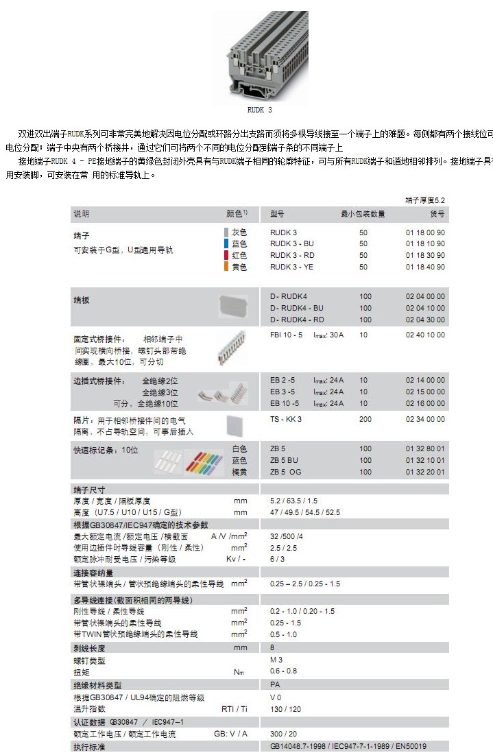 雙進雙出端子RUDK3